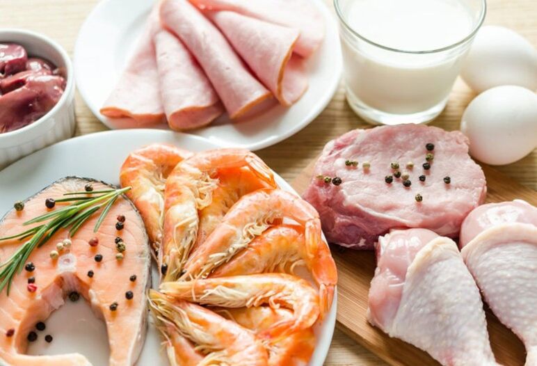 Fleisch und Meeresfrüchte